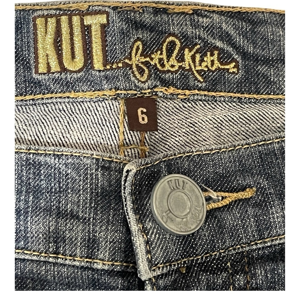 KUT FROM THE KLOTH Mid-Rise Five Pocket Design Jeans SZ 6 - Picture 8 of 15